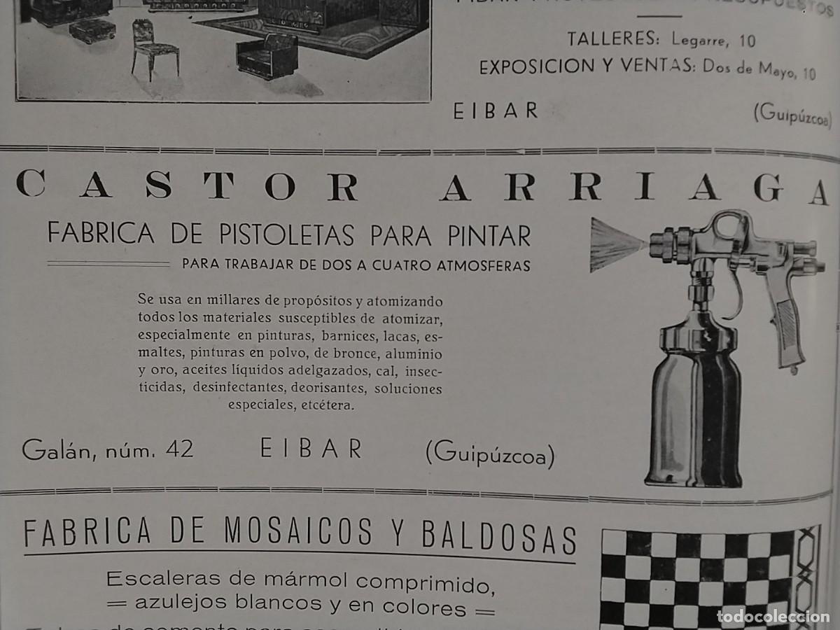 Sammeln von Zeitschriften und Zeitungen: FABRICA DE PISTOLETAS PARA PINTAR CASTOR ARRIAGA EIBAR HOJA A&Ntilde;O 1936