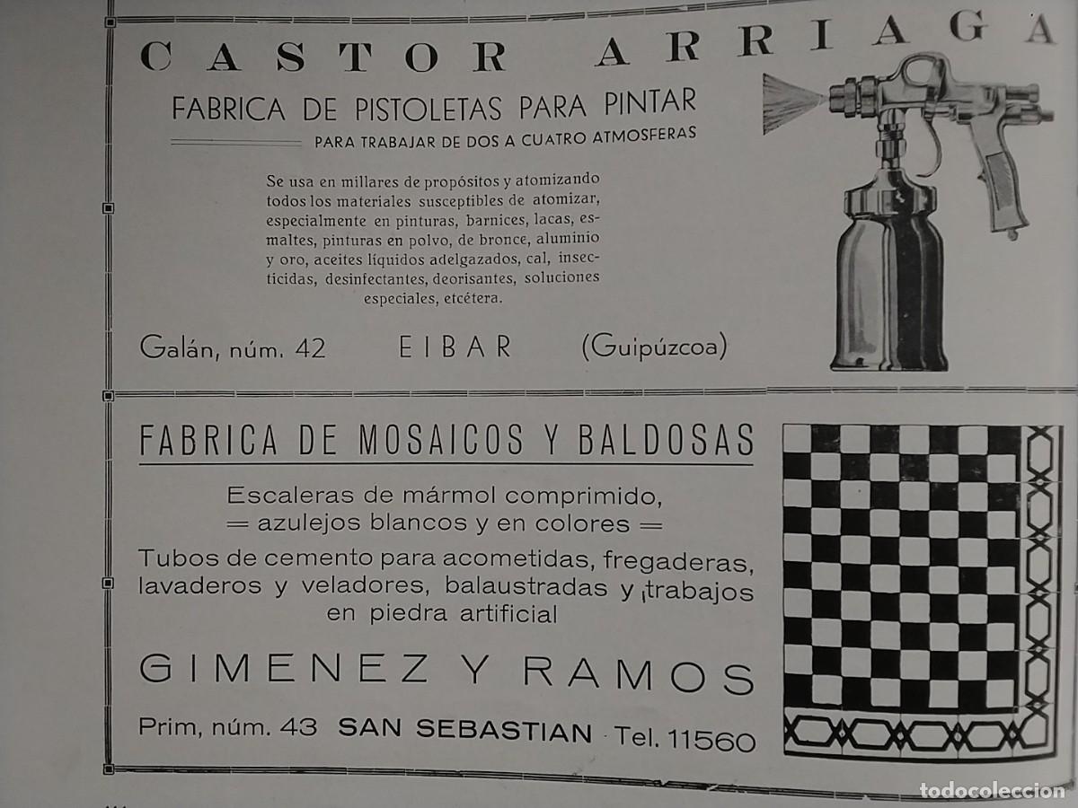 Collezionismo di Riviste e Giornali: FABRICA DE MOSAICOS Y BALDOSAS GIMENEZ Y RAMOS SAN SEBASTIAN HOJA A&Ntilde;O 1936