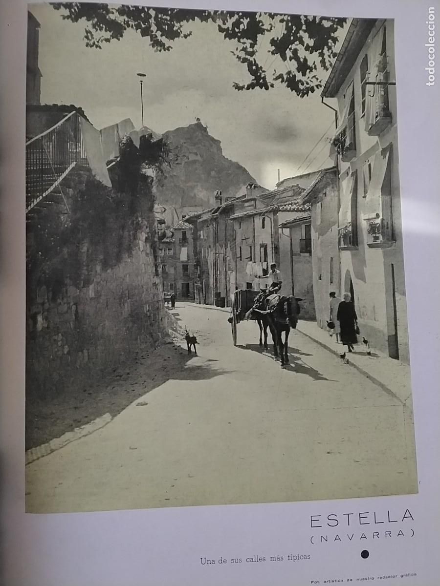 Collezionismo di Riviste e Giornali: ESTELA UNA DE SUS CALLES MAS TIPICAS NAVARRA HOJA A&Ntilde;O 1936