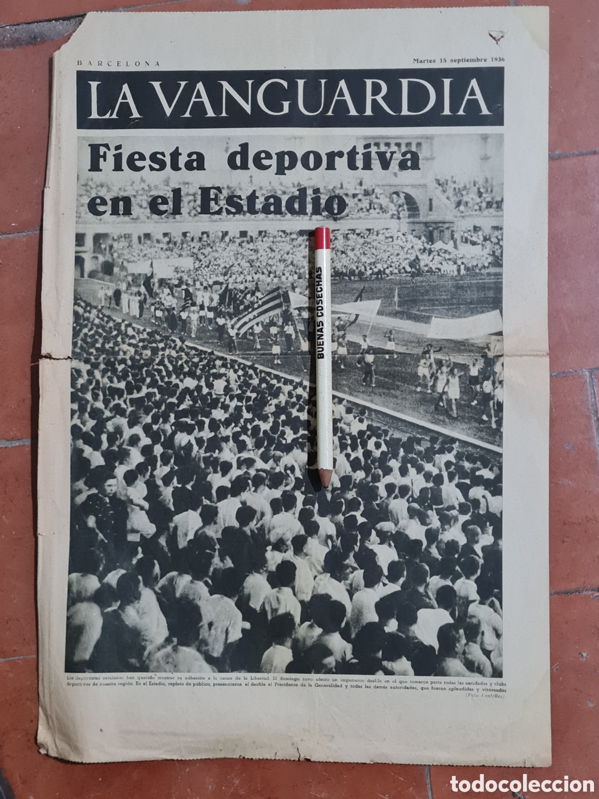 Sammeln von Zeitschriften und Zeitungen: LA VANGUARDIA 15 DE Septiembre 1936