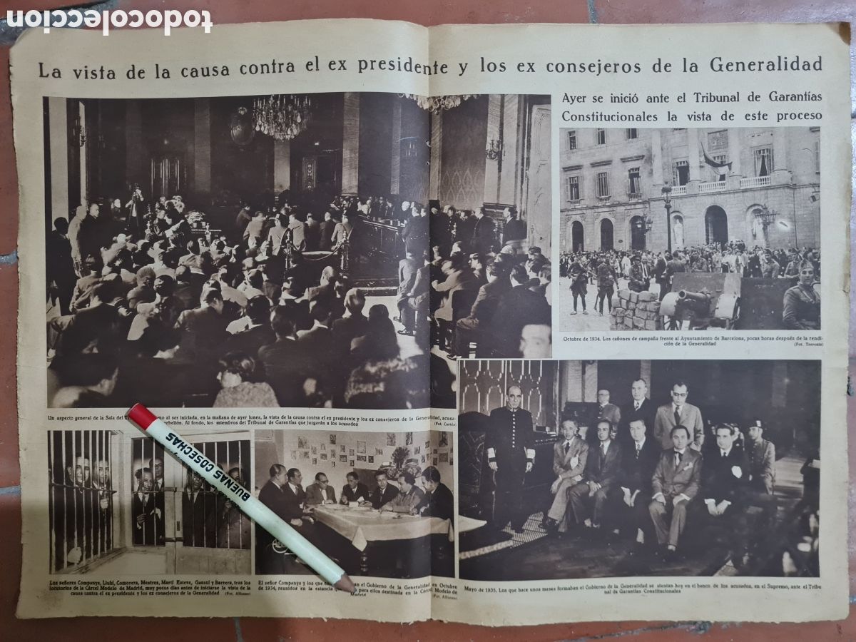 Coleccionismo de Revistas y Peri&oacute;dicos: Ocho hojas de peri&oacute;dico a&ntilde;os 30