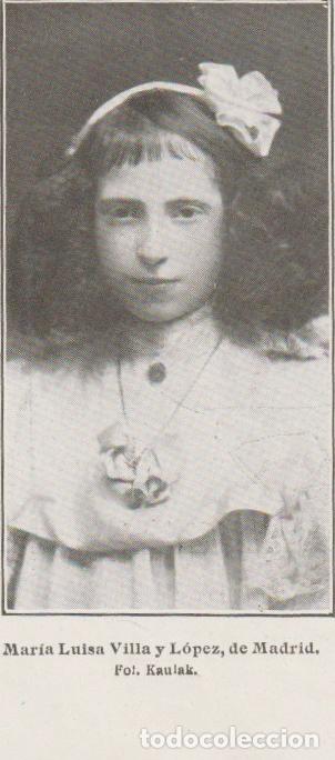 Collezionismo di Riviste e Giornali: Concurso de belleza infantil: Mar&iacute;a Luisa Villa y L&oacute;pez, de Madrid - 1910