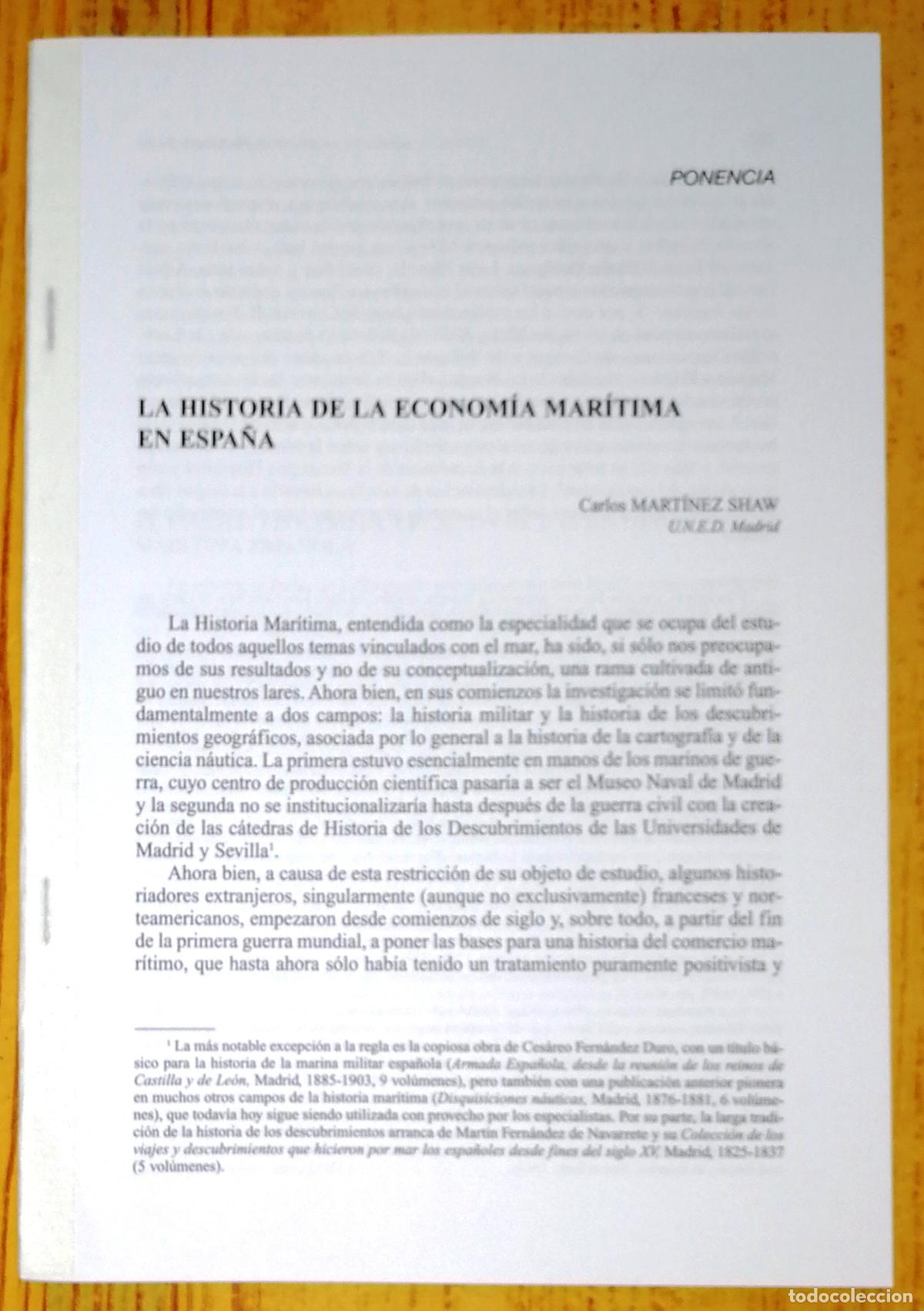 Coleccionismo de Revistas y Peri&oacute;dicos: SEPARATA. LA HISTORIA DE LA ECONOM&Iacute;A MAR&Iacute;TIMA EN ESPA&Ntilde;A / Carlos Mart&iacute;nez Shaw. - Cajasur