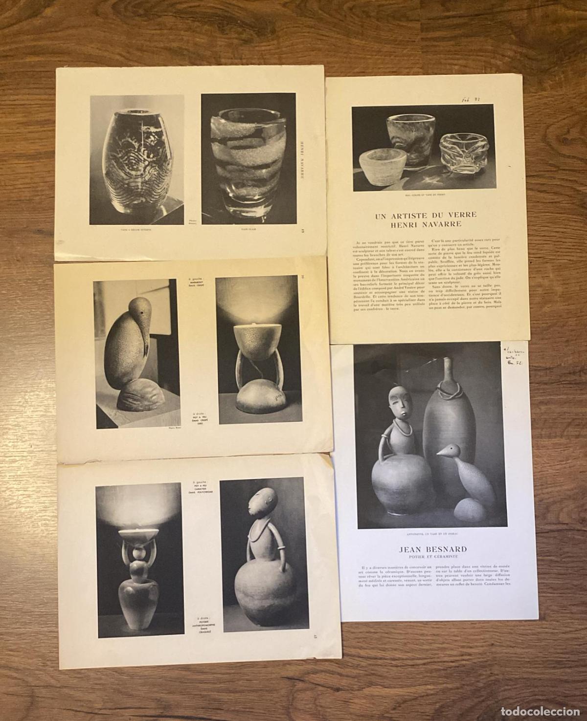 Collezionismo di Riviste e Giornali: loe de 7 p&aacute;ginas con fotograf&iacute;as de arte en cristal de Henri navarre y jean besnard barro y cer&aacute;mica