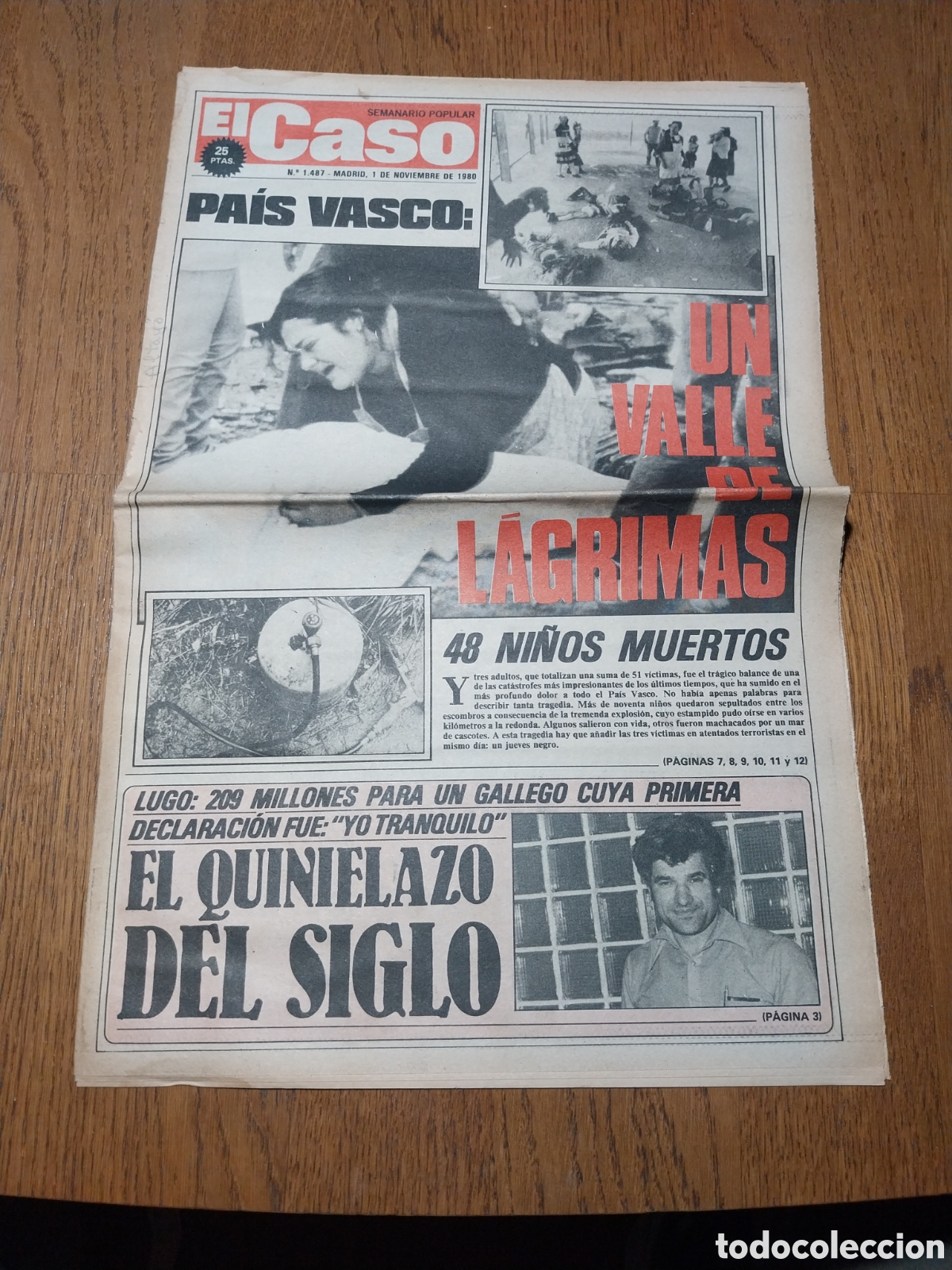Coleccionismo de Revistas y Peri&oacute;dicos: EL CASO 1980 QUINIELA LUGO.EXPLOSION ORTUELLA.SECUESTRO EN ORIO. COCHE SOLAR EL VENDRELL TARRAGONA