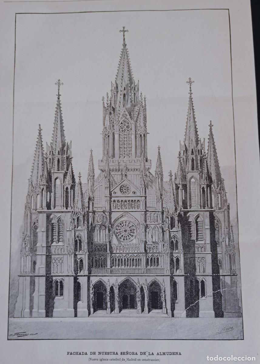 Coleccionismo de Revistas y Peri&oacute;dicos: MADRID - NUESTRA SE&Ntilde;ORA DE LA ALMUDENA - TRES HOJAS PUBLI CIRCA 1900