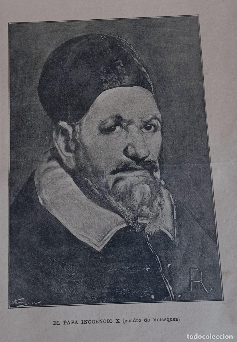 Coleccionismo de Revistas y Peri&oacute;dicos: PAPA INOCENCIO X - VEL&Aacute;ZQUEZ - UNA HOJA PUBLICACI&Oacute;N CIRCA 1900