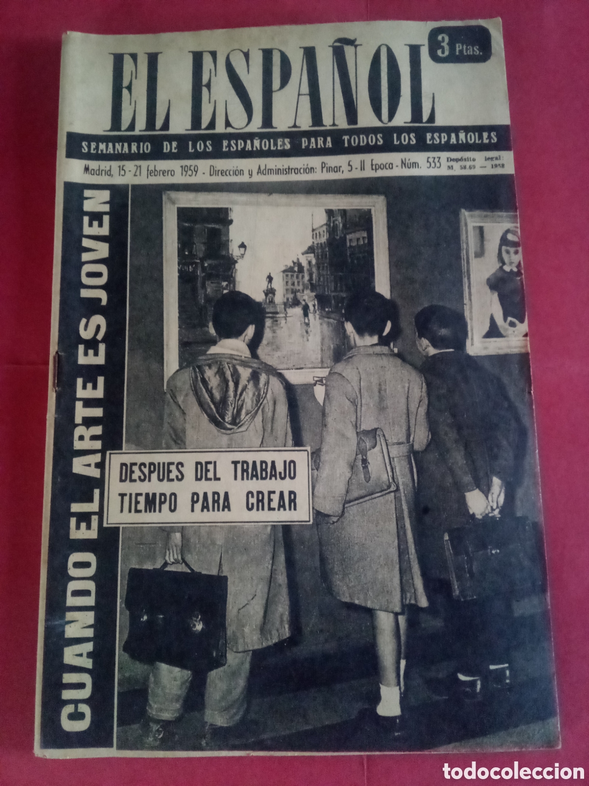 Collezionismo di Riviste e Giornali: PERI&Oacute;DICO EL ESPA&Ntilde;OL N. 533 - 15 AL 21 FEBRERO 1959