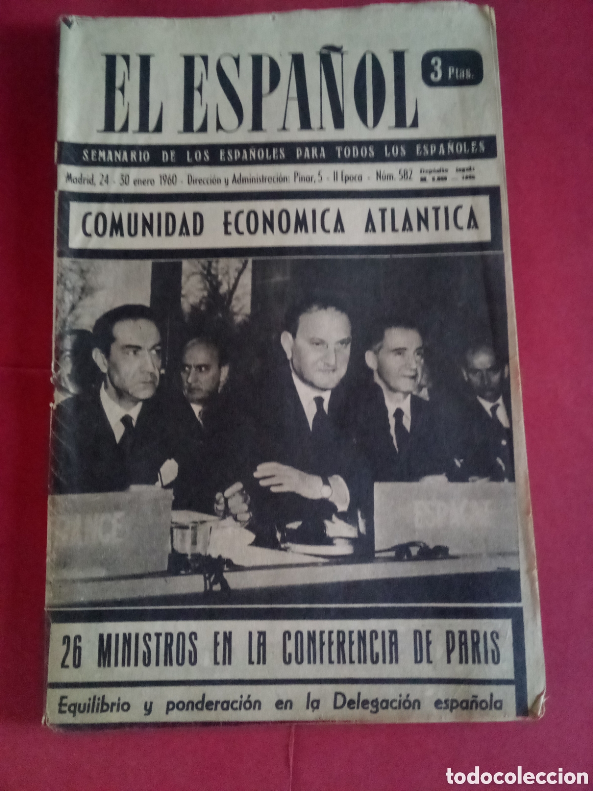 Coleccionismo de Revistas y Peri&oacute;dicos: PERI&Oacute;DICO EL ESPA&Ntilde;OL N. 582 - 24 AL 30 ENERO 1960