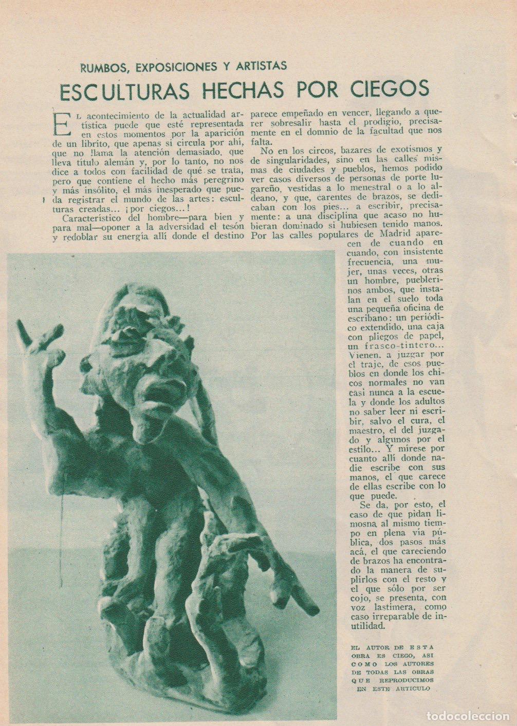 Coleccionismo de Revistas y Peri&oacute;dicos: Esculturas hechas por ciegos / Manuel Abril - 1935