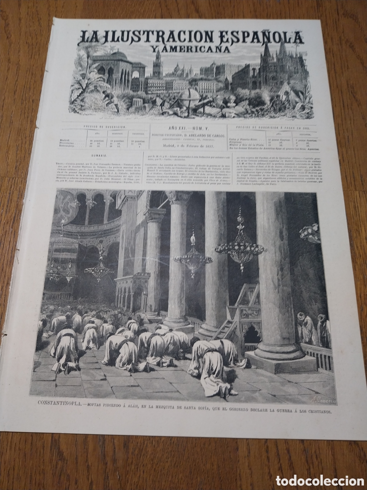 Colecionismo de Revistas e Jornais: REVISTA 1877 ALFONSO XII EN BASILICA SAN ISIDRO. RECUERDOS DE TANGER.GUIA DE MADRID D FERNANDEZ RIOS