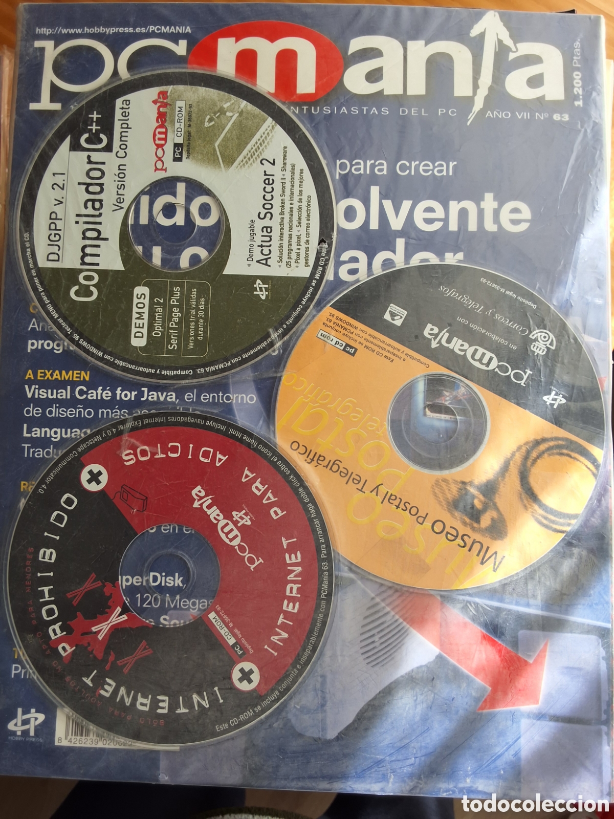 Coleccionismo de Revistas y Peri&oacute;dicos: Pc mania revista inform&aacute;tica n&uacute;mero 63 incluye CDs sin utilizar