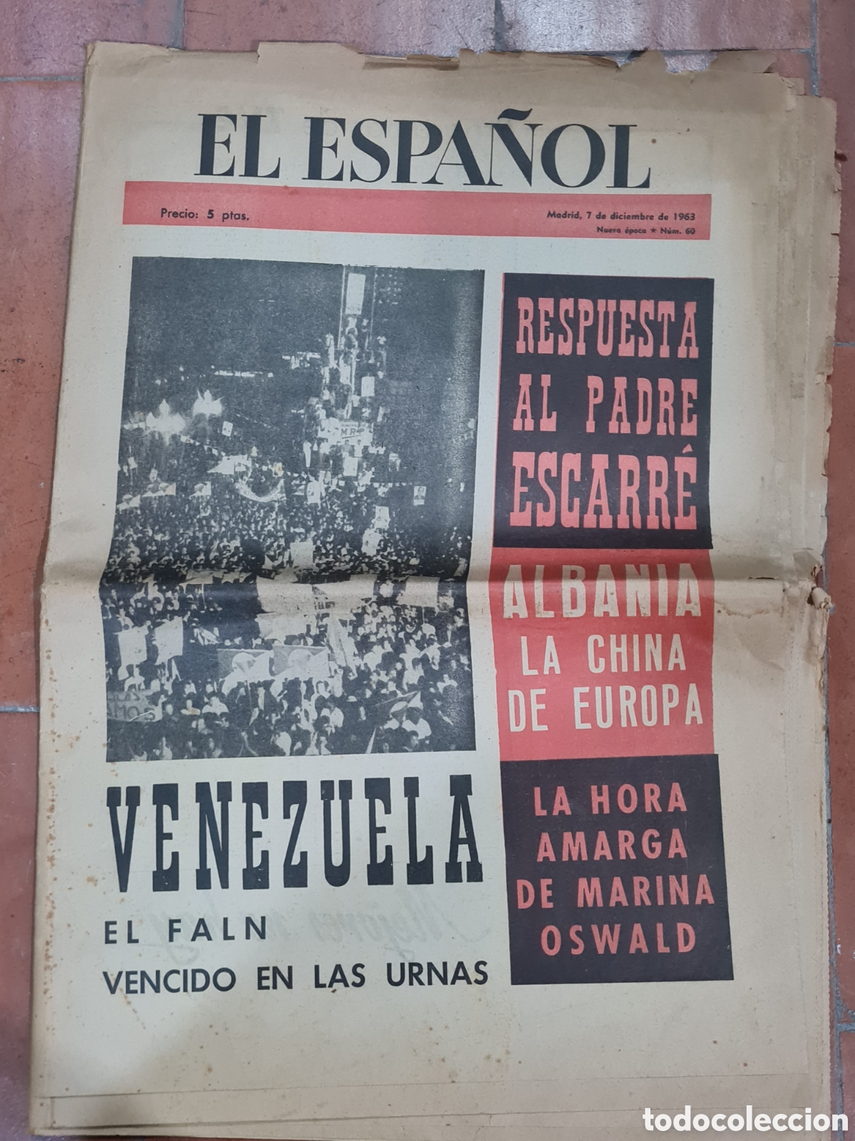 Collection Magazines and Newspapers: EL ESPA&Ntilde;OL Madrid 7 de diciembre de 1963