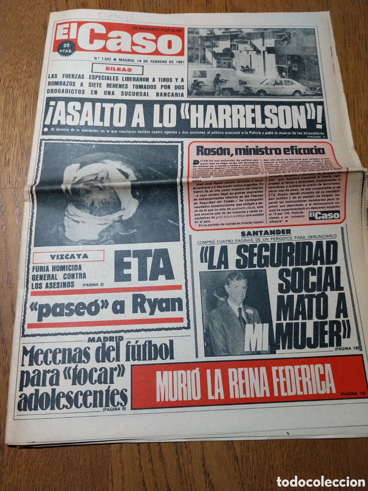 Coleccionismo de Revistas y Peri&oacute;dicos: EL CASO 1981 PUB DON ALVARO MALAGA. DROGA ENTRE ESCOLARES.REDADAS.SEGURIDAD SOCIAL LAREDO SANTANDER