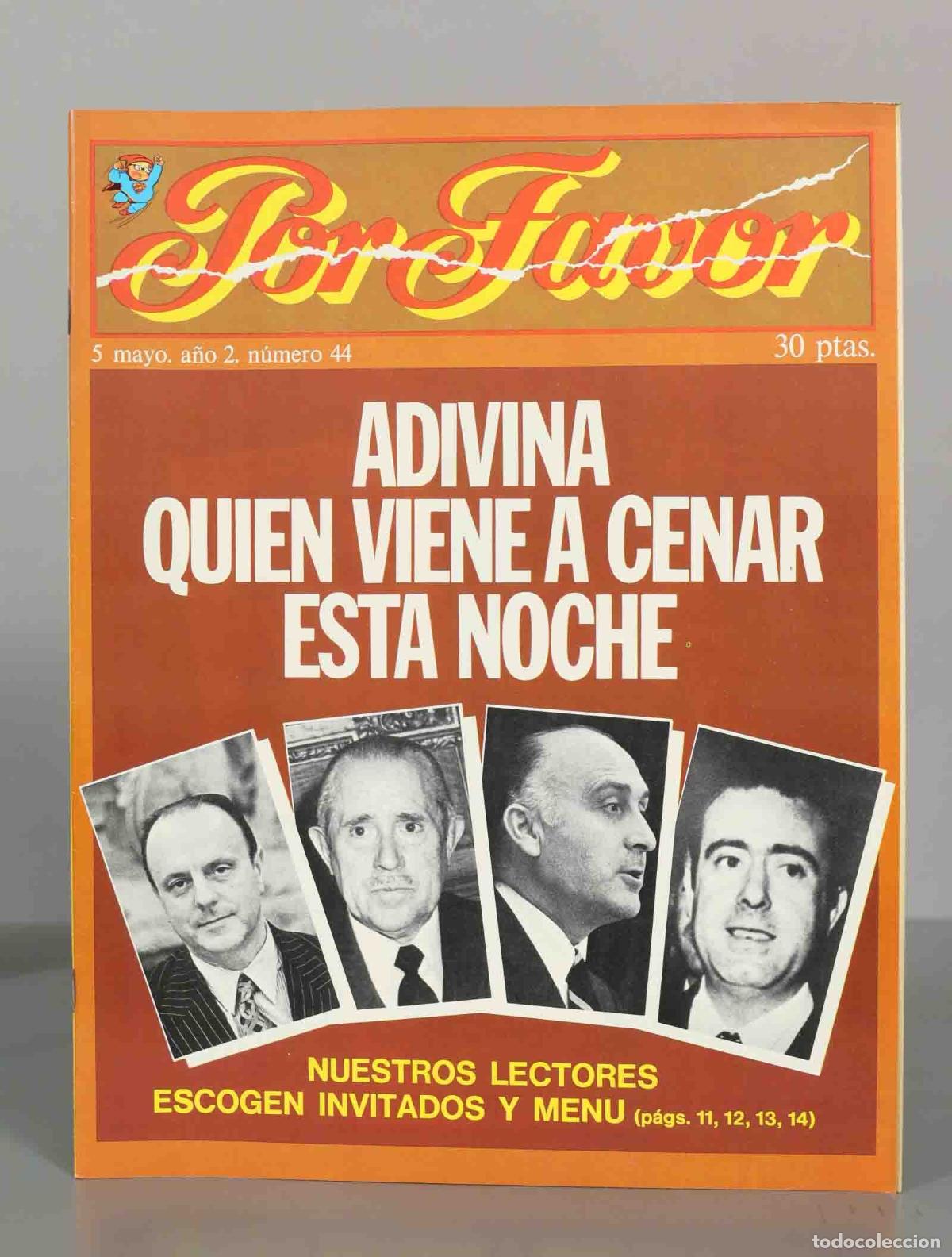 Collectionnisme de Revues et Journaux: POR FAVOR. ADIVINA QUIEN VIENE A CENAR ESTA NOCHE. 5 mayo. a&ntilde;o 2. n&uacute;mero 44