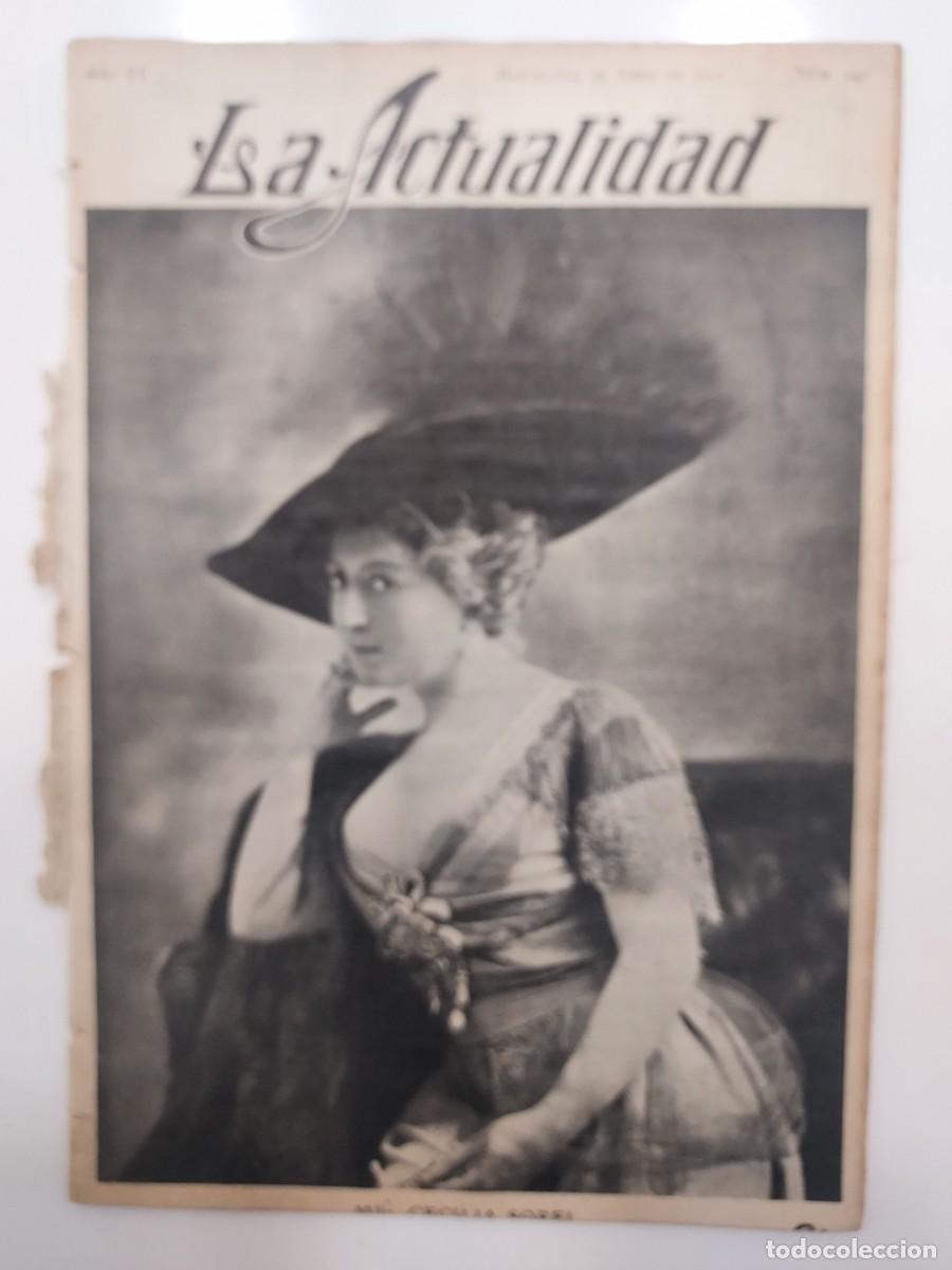 Collezionismo di Riviste e Giornali: REVISTA LA ACTUALIDAD. BARCELONA 1911. CADIZ VIRGEN, CANAL CHERTA BARRUGAT. FUTBOL. MURCIA