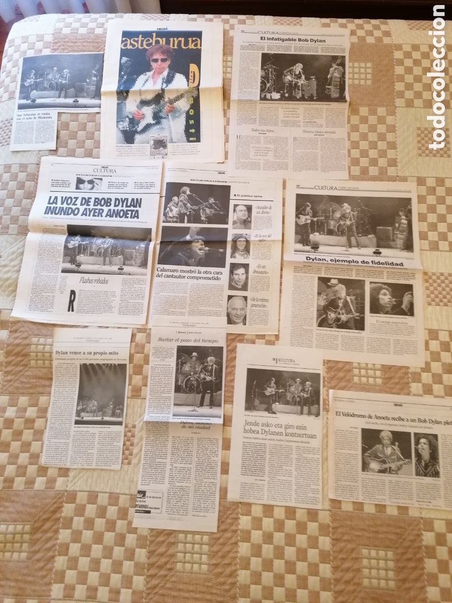 Collectionnisme de Revues et Journaux: Recortes Prensa Originales Concierto Bob Dylan San Sebastian Donosti Abril 1999. Leer