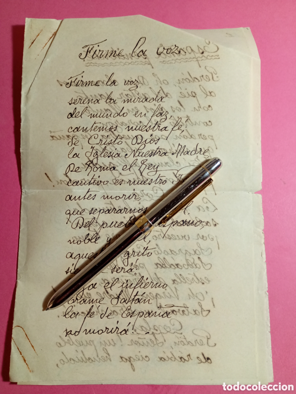 Collezionismo di Riviste e Giornali: 30&acute;s ca. CANTOS MANUSCRITOS ULTRA CONSERVADORES PATRIA DIOS REY LOURDES VIVA EL PAPA VIVA ESPA&Ntilde;A