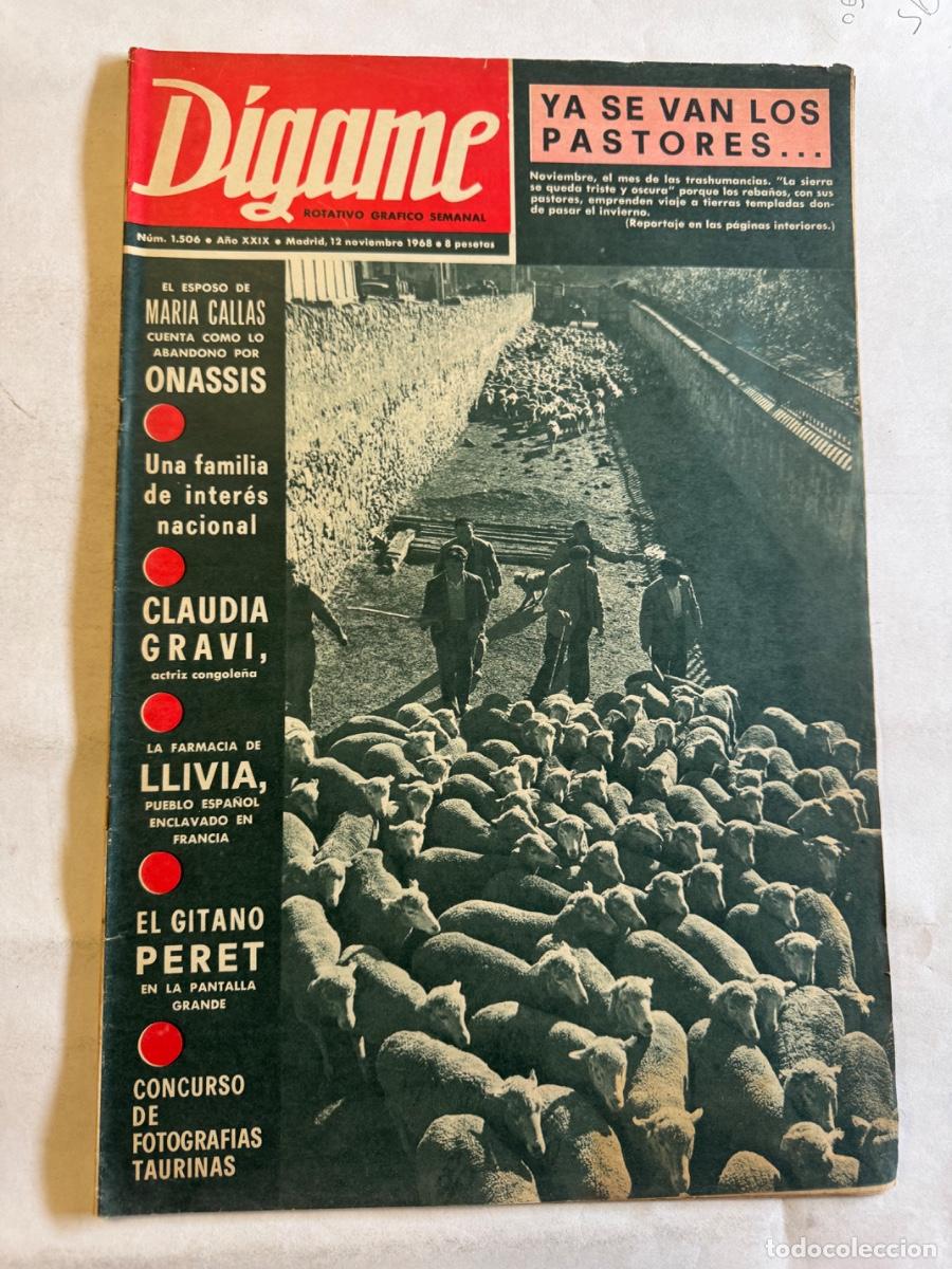 Sammeln von Zeitschriften und Zeitungen: Revista Digame, A&ntilde;o 1968, Maria Callas, Claudia Gravi