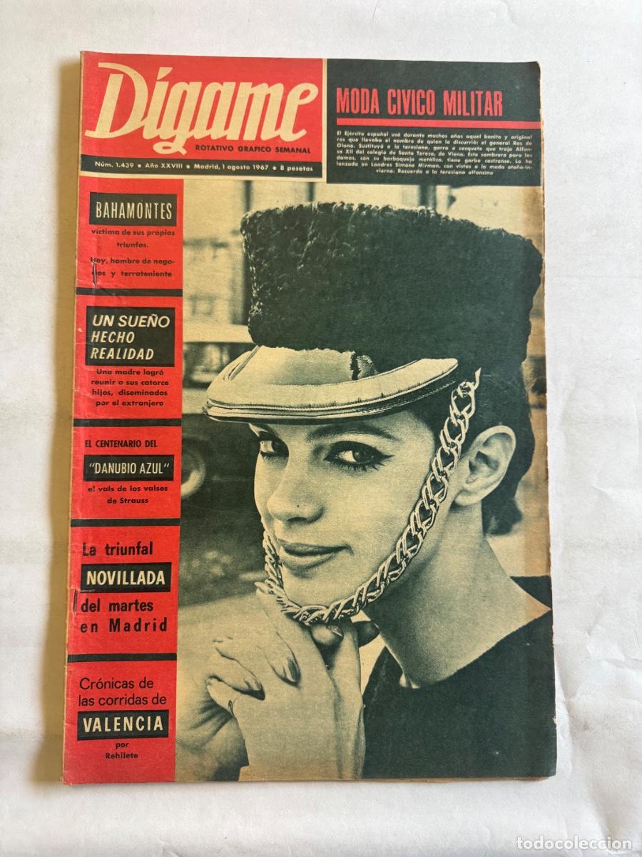 Coleccionismo de Revistas y Peri&oacute;dicos: Revista Digame, A&ntilde;o 1967, Bahamontes, Danubio Azul