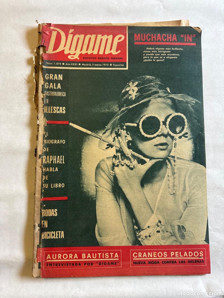 Coleccionismo de Revistas y Peri&oacute;dicos: Revista Digame, A&ntilde;o 1970, Muchacha &ldquo;In&rdquo;, Raphael, Juanito Olaguibel