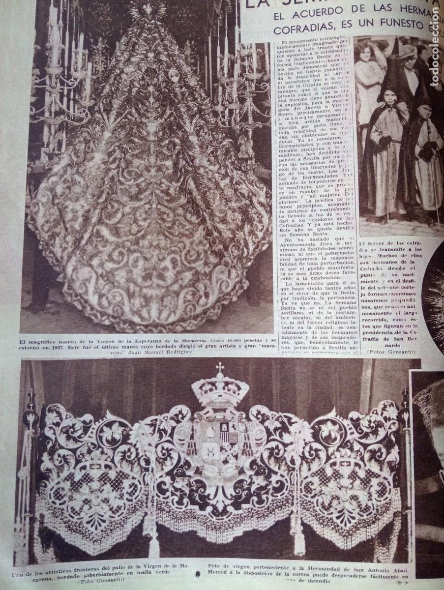 Coleccionismo de Revistas y Peri&oacute;dicos: PERIODICO A&Ntilde;O 1932 LA SEMANA SANTA DE SEVILLA EN PELIGRO ACUERDO D LAS HERMANDADES MACARENA AMARGURA