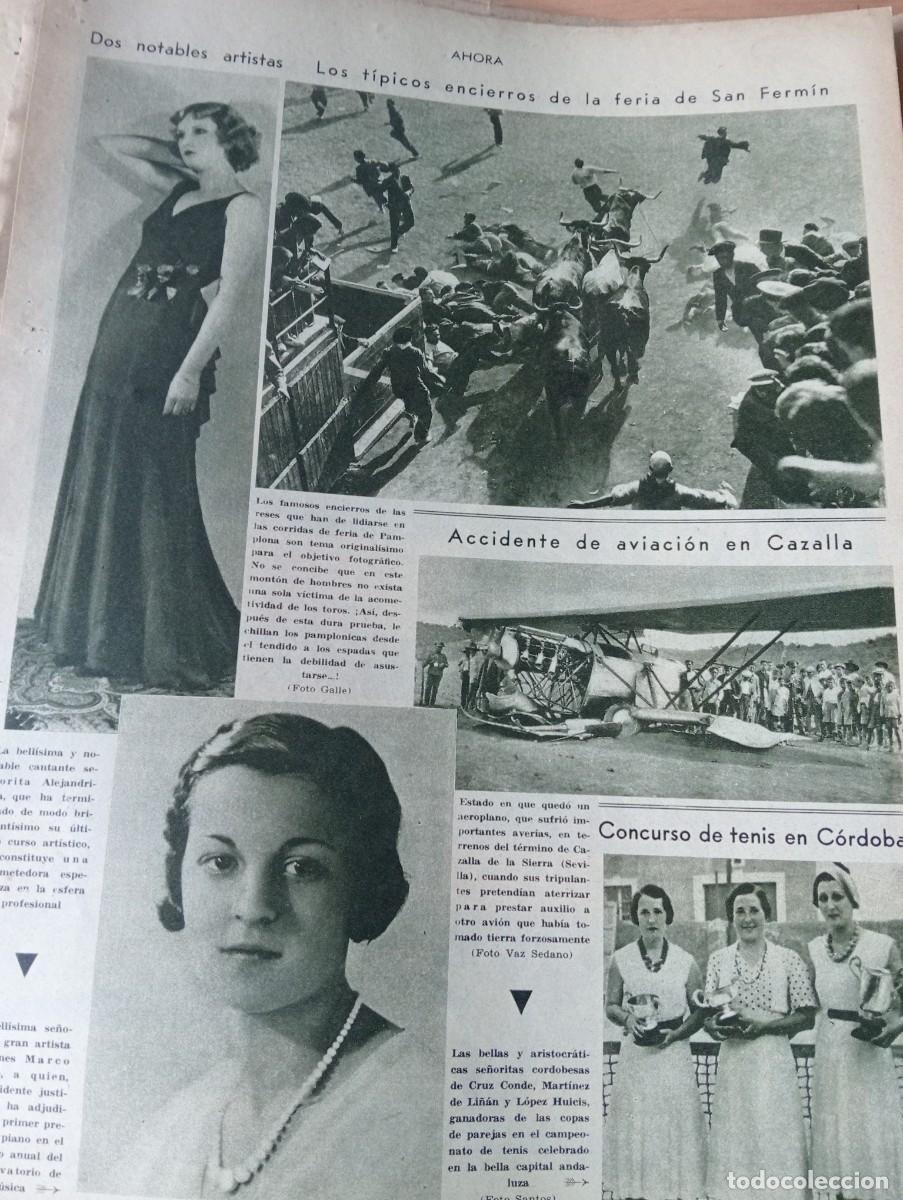 Coleccionismo de Revistas y Peri&oacute;dicos: PERIODICO A&Ntilde;O 1932 ENCIERROS DE SAN FERMIN PAMPLONA ACCIDENTE DE AVION EN CAZALLA DE LA SIERRA