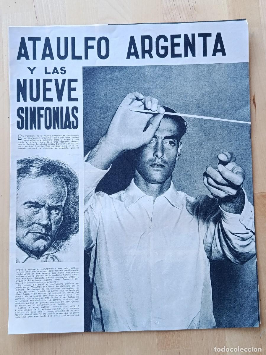 Coleccionismo de Revistas y Peri&oacute;dicos: Ataulfo Argenta. Sinfonias Beethoven. Musica Clasica. Articulo revista original vintage