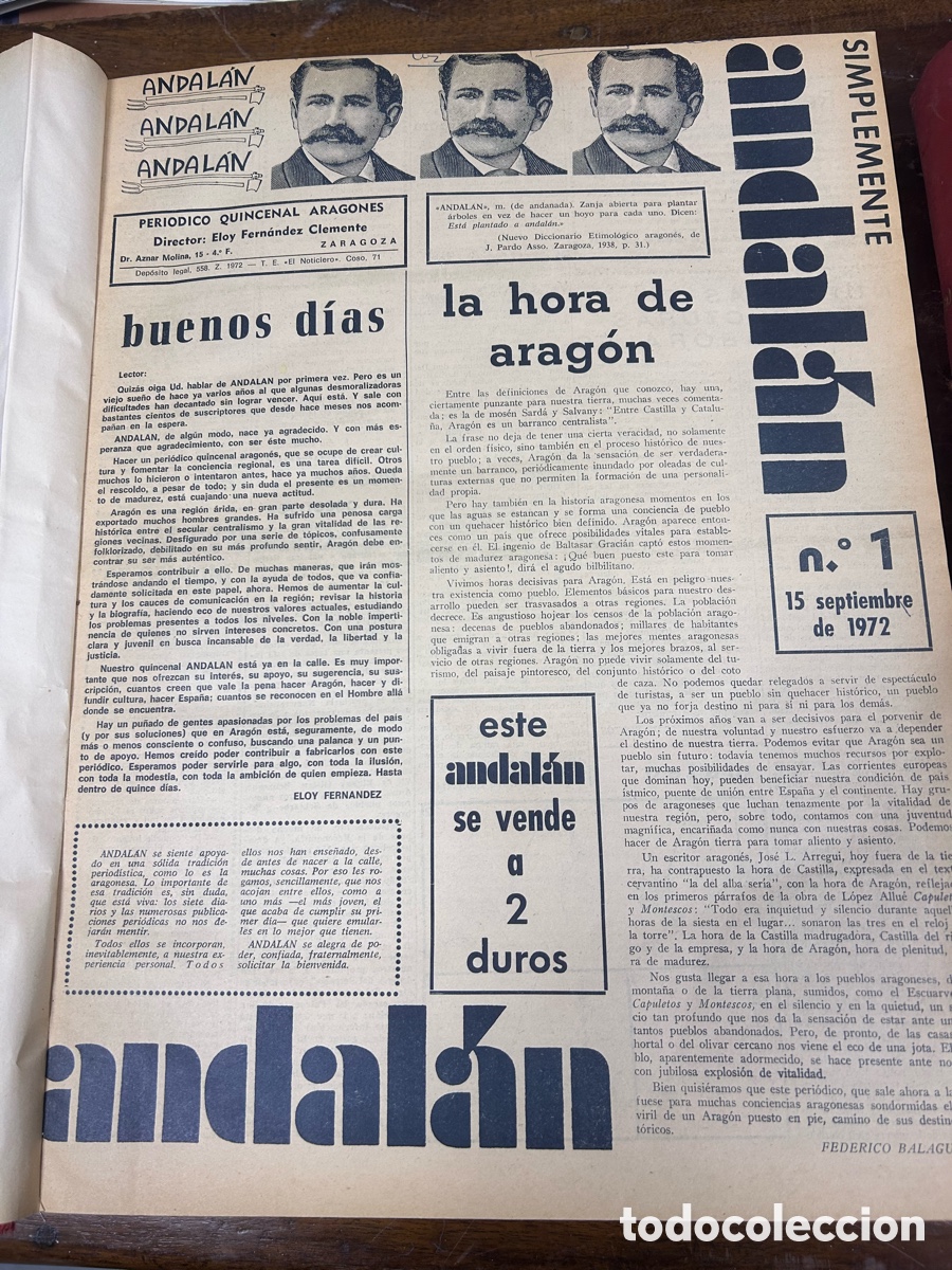 Coleccionismo de Revistas y Peri&oacute;dicos: Andalan. Los 100 primeros n&uacute;meros de la revista