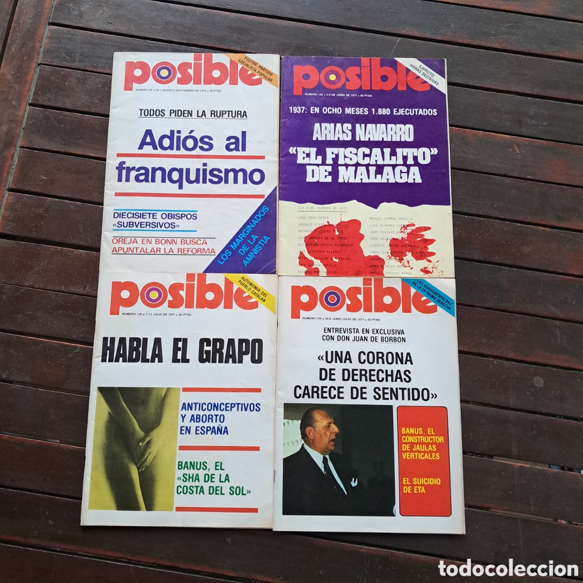 Coleccionismo de Revistas y Peri&oacute;dicos: REVISTA POSIBLE N&ordm; 85, 125, 129, 130. A&ntilde;o 1976-77