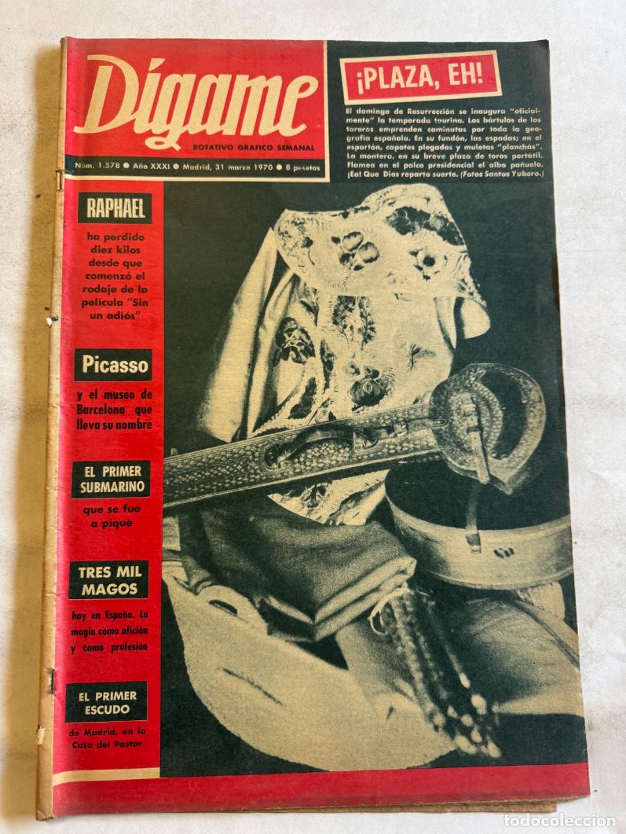 Coleccionismo de Revistas y Peri&oacute;dicos: Revista Digame, A&ntilde;o 1970, Picasso, Raphael