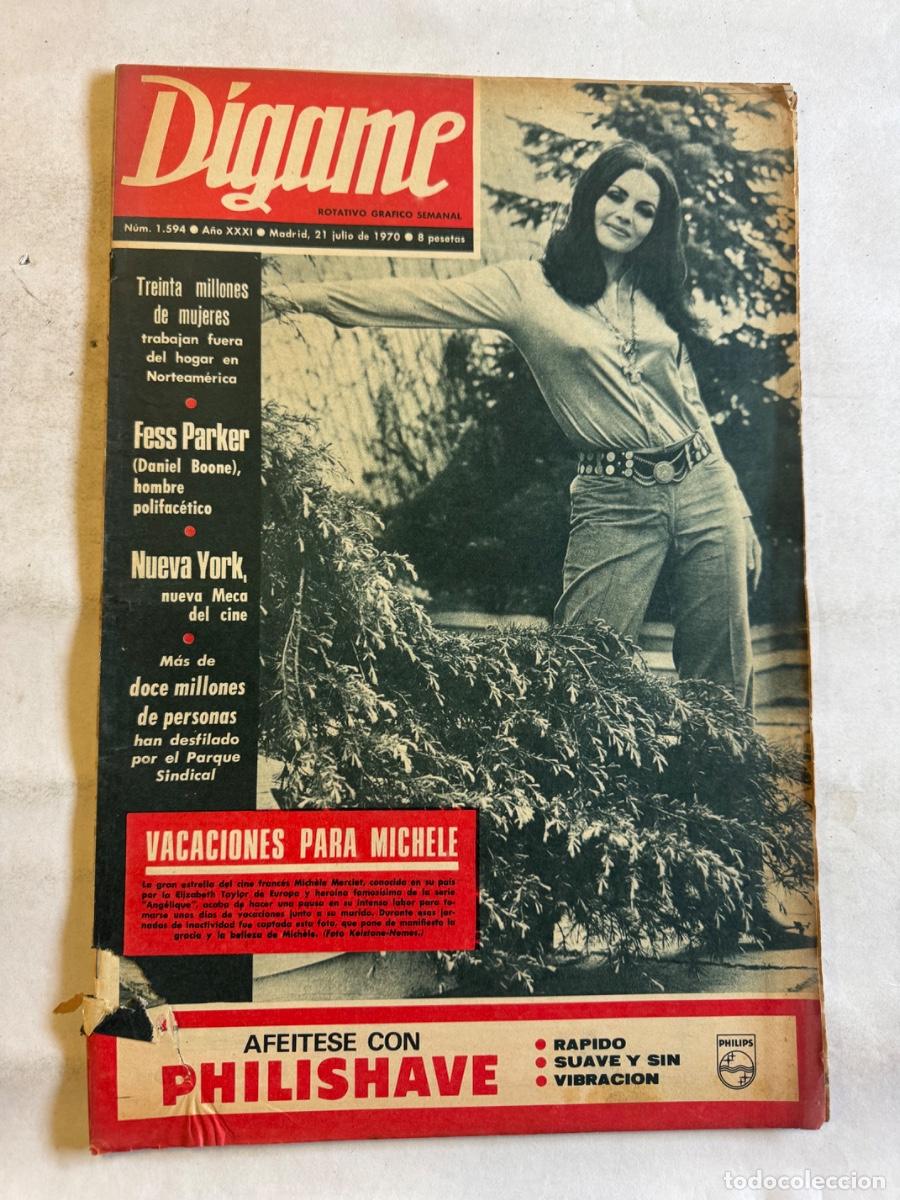 Colecionismo de Revistas e Jornais: Revista Digame, A&ntilde;o 1970, Fess Parker, Michele