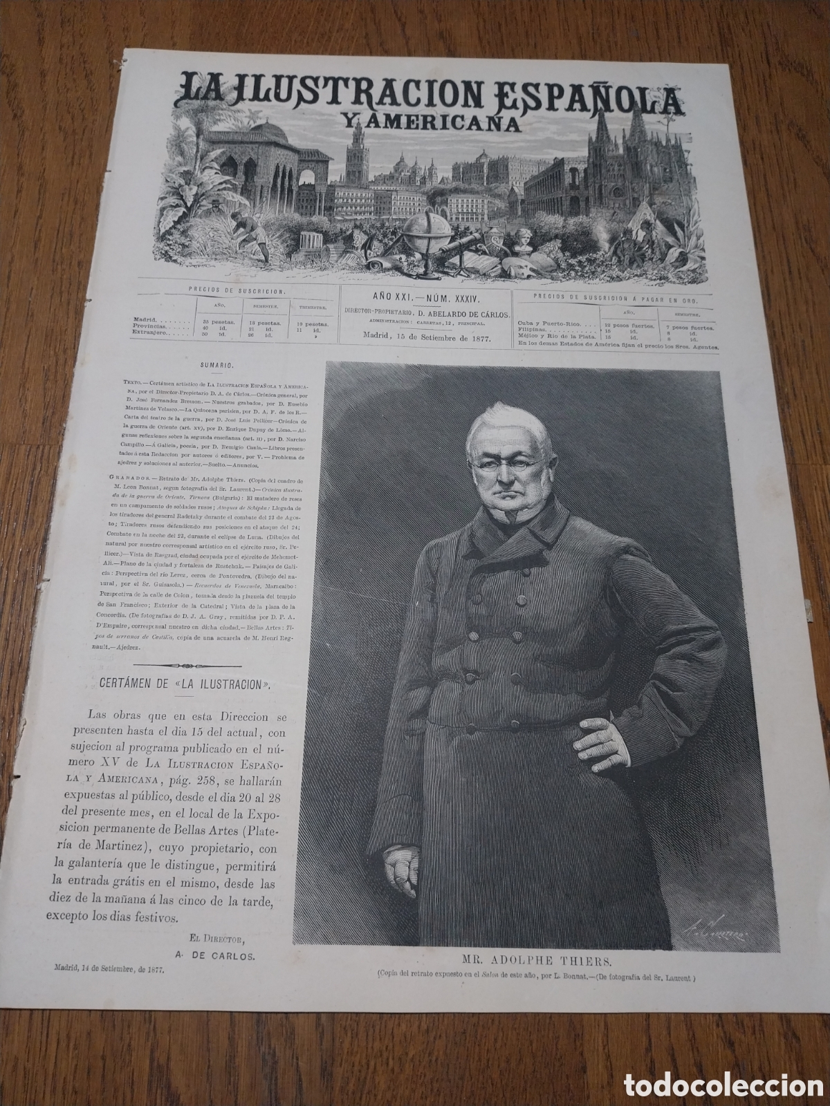 Collection Magazines and Newspapers: REVISTA 1877 RIO LEREZ PONTEVEDRA. CALLE COLON DE MARACAIBO. TIPOS DE SERRANOS DE CASTILLA
