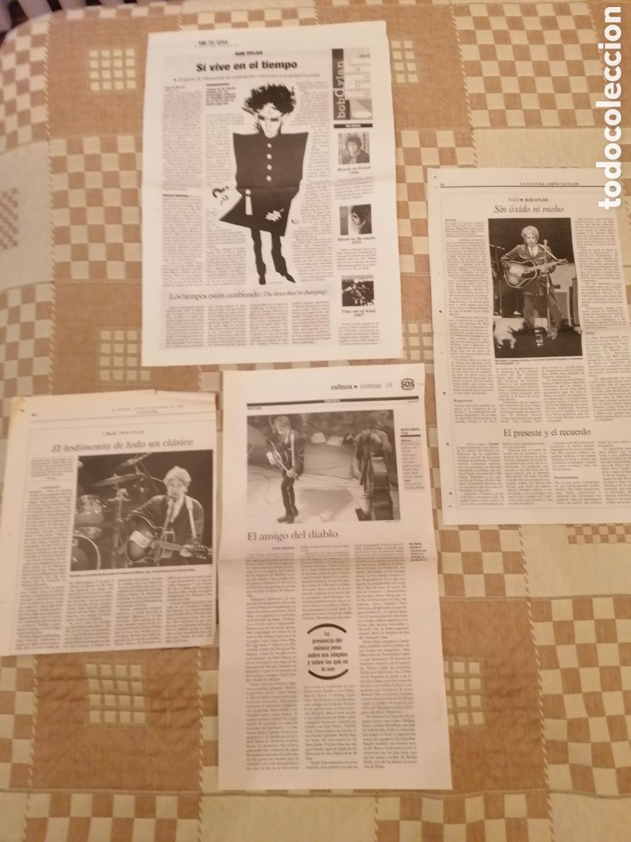 Coleccionismo de Revistas y Peri&oacute;dicos: Recortes Originales Prensa Concierto Bob Dylan Madrid Abril 1999. Leer.