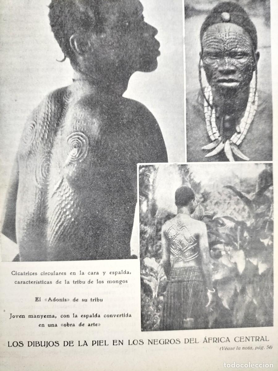 Colecionismo de Revistas e Jornais: DIBUJOS EN LA PIEL EN LOS NEGROS DE AFRICA CENTRAL DEFORMACION LABIOS TOCADOS REVISTA A&Ntilde;O 1920