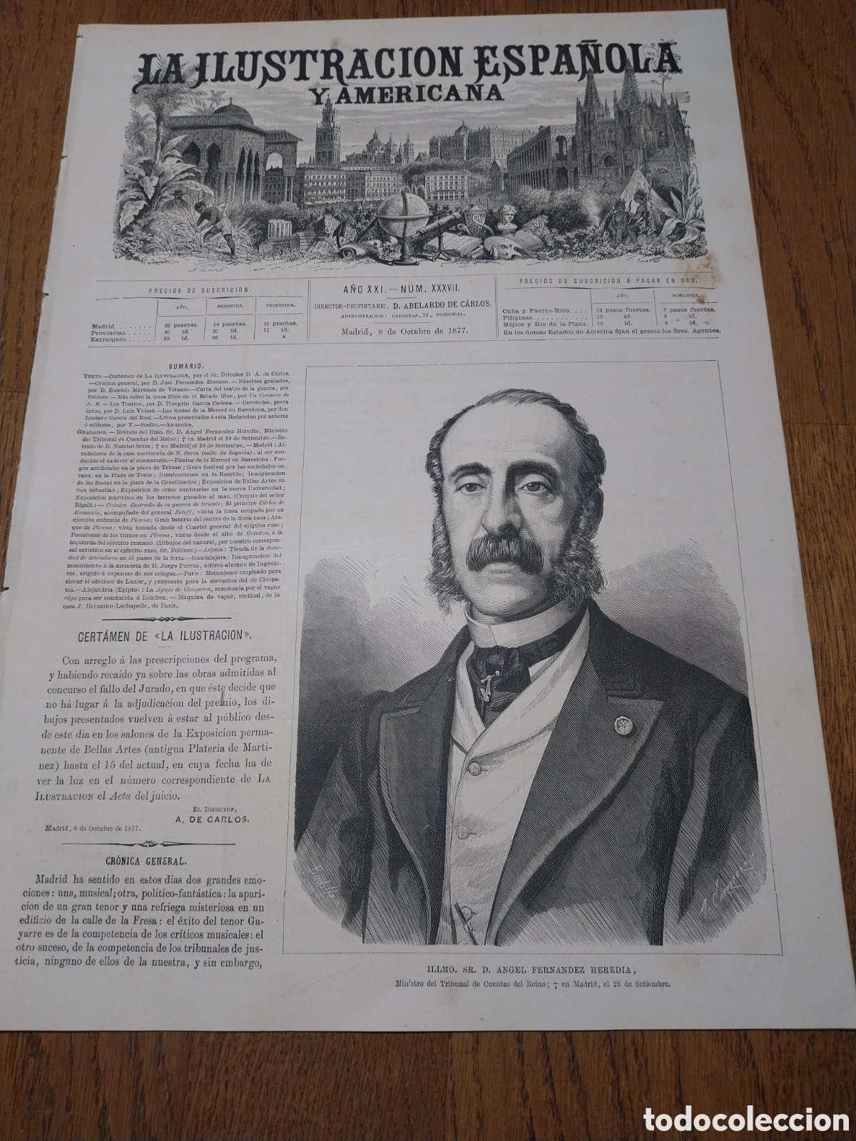 Collezionismo di Riviste e Giornali: REVISTA 1877 MADRID CALLE SEGOVIA. FIESTAS D LA MERCED BARCELONA.ARJONA.GUADALAJARA MONUMENTO PORRUA