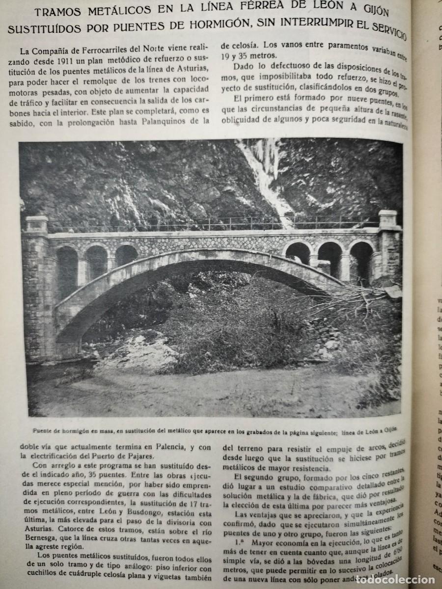 Colecionismo de Revistas e Jornais: COMPA&Ntilde;IA FERROCARRILES DEL NORTE SUSTITUCION PUENTES METALICOS LINEA ASTURIAS REVISTA A&Ntilde;O 1920