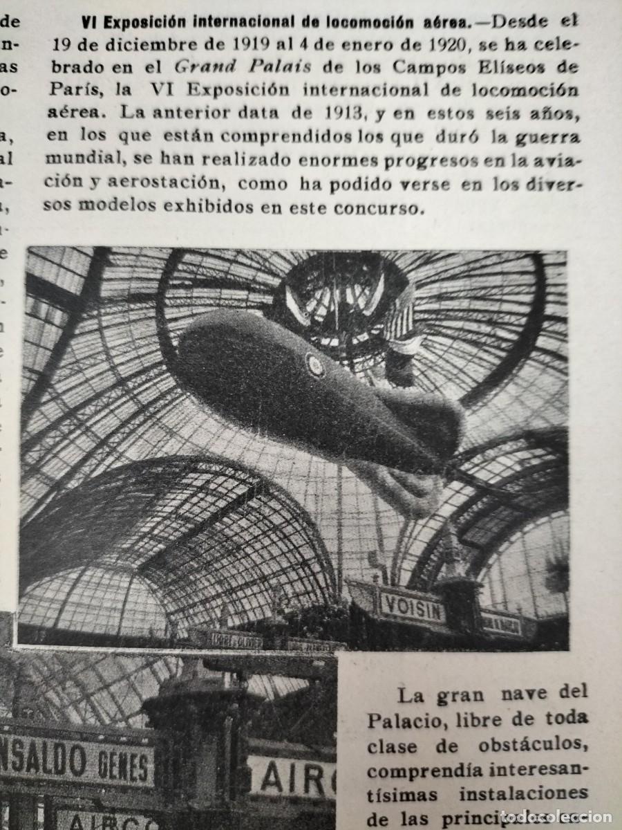 Collectionnisme de Revues et Journaux: VI EXPOSICION INTERNACIONAL DE LOCOMOCION AEREA PARIS GLOBOS AEROPLANOS AVION3S REVISTA A&Ntilde;O 1920