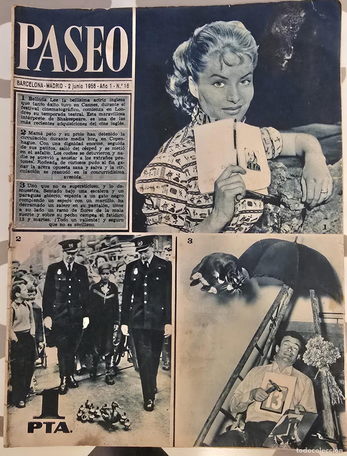 Coleccionismo de Revistas y Peri&oacute;dicos: REVISTA PASEO 1956 BELINDA LEE - SALVADOR DALI EL ENCAJE DE BLONDA Y EL RINOCERONTE