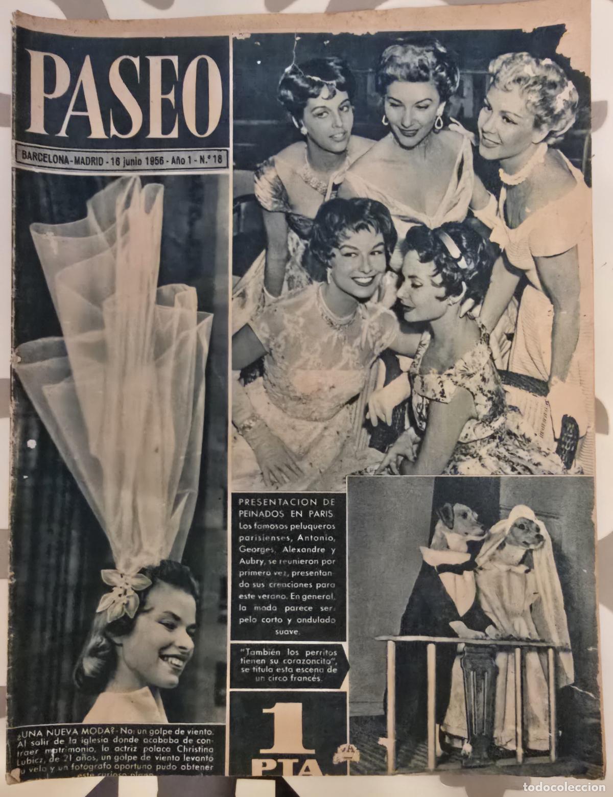 Coleccionismo de Revistas y Peri&oacute;dicos: REVISTA PASEO 1956 CHRISTINA LUBICZ - ONASSIS - DANIELLE DARRIEUX