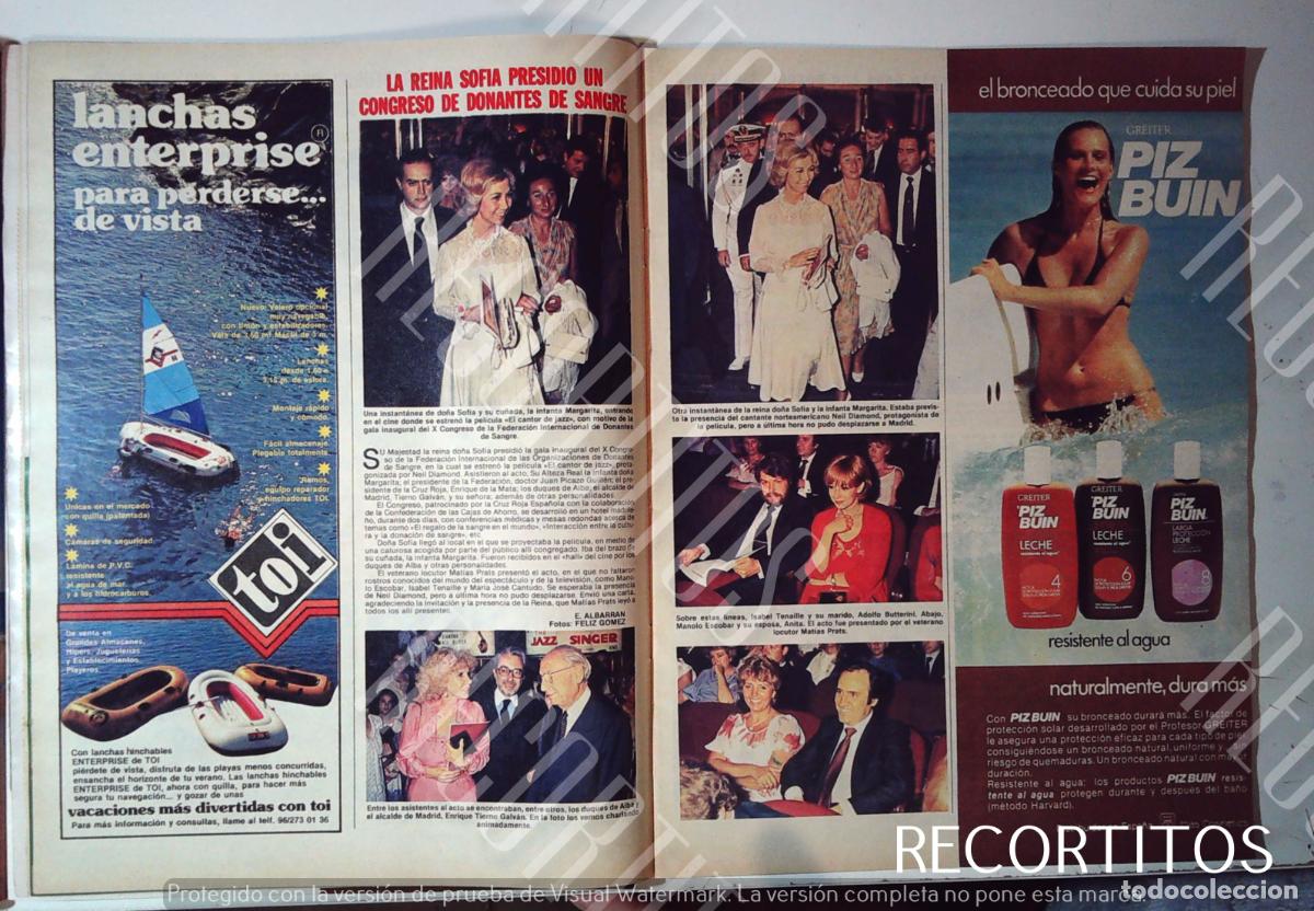 Coleccionismo de Revistas y Peri&oacute;dicos: LA REINA SOFIA EN UNCONGRESO DE DONANTES DE SANGRE MANOLO ESCOBAR ISABEL TENAILLE DUQUESA DE ALBA JE