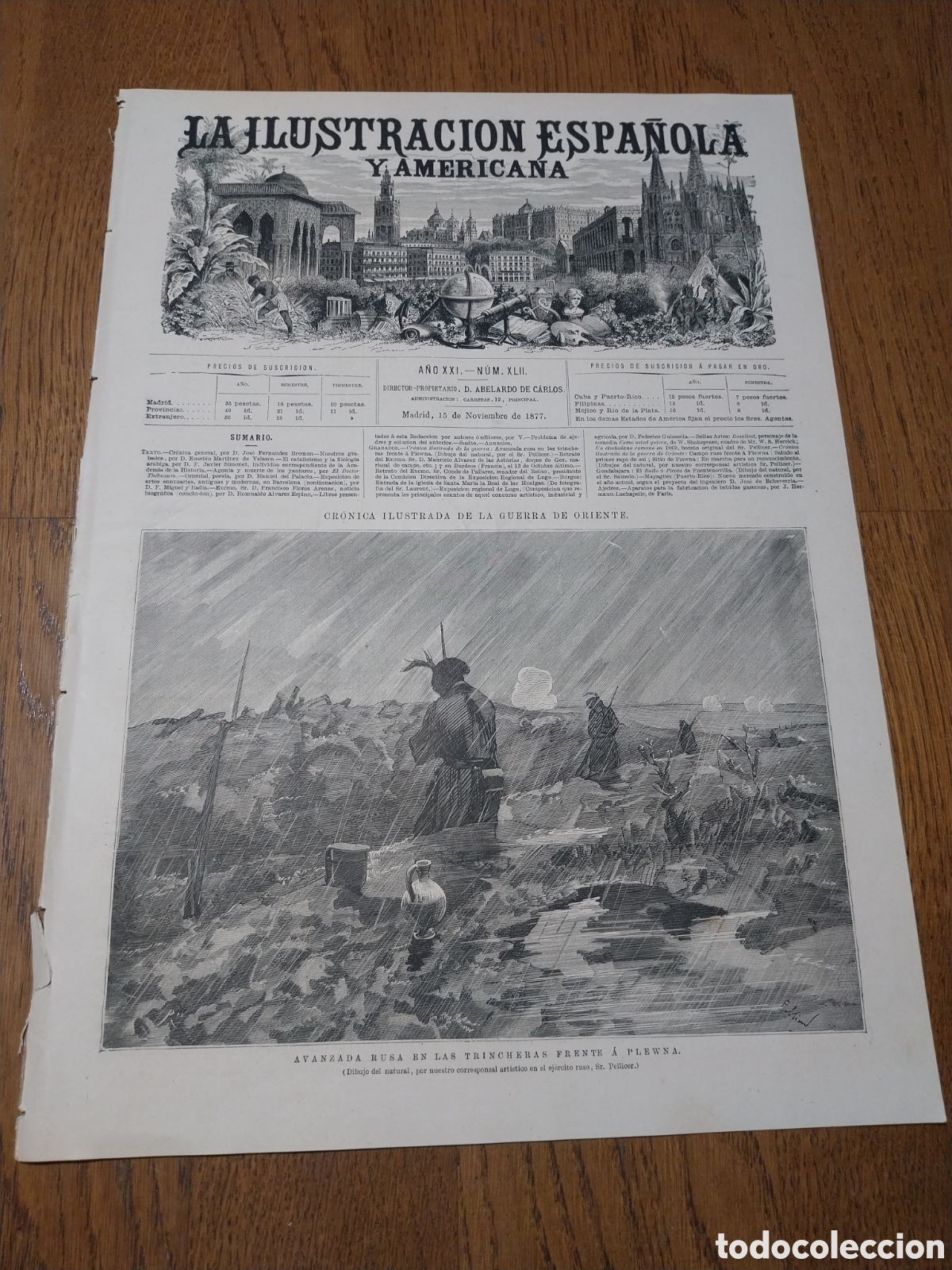 Coleccionismo de Revistas y Peri&oacute;dicos: REVISTA 1877 BURGOS PORTICO DE LAS HUELGAS. EXPOSICION REGIONAL DE LUGO