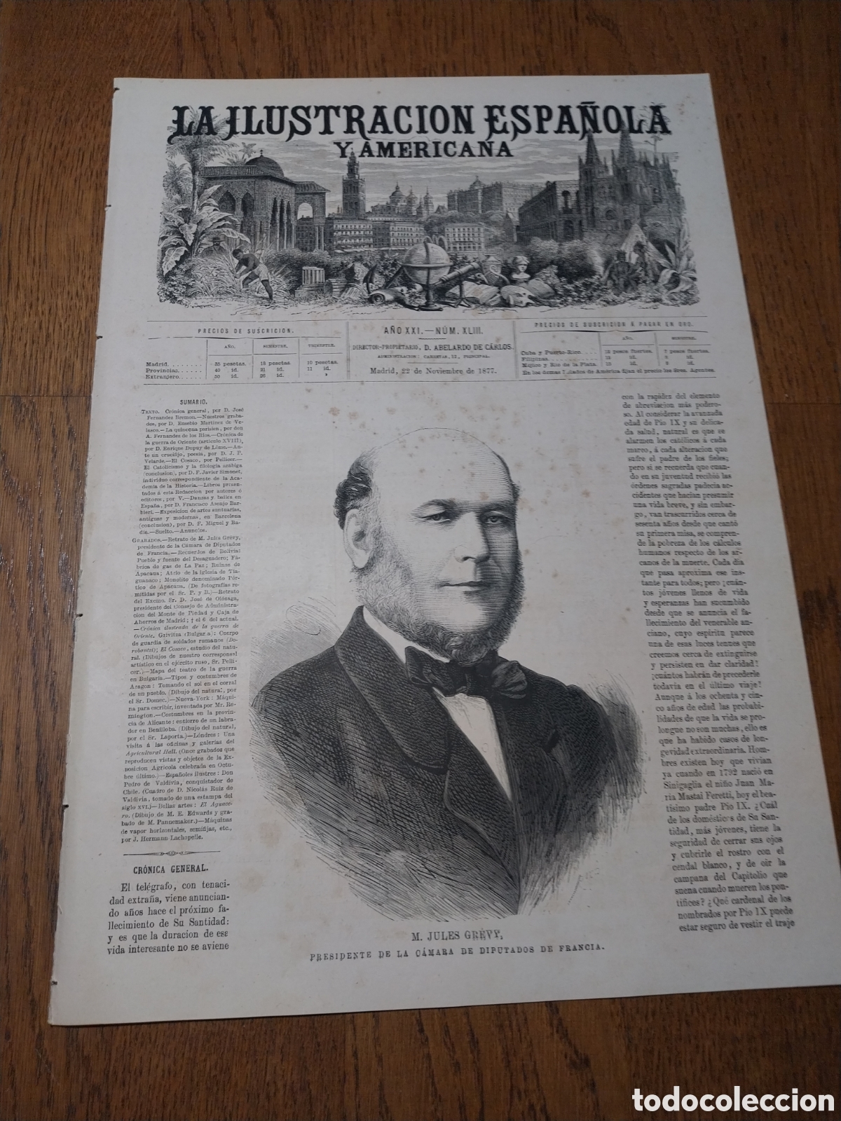 Coleccionismo de Revistas y Peri&oacute;dicos: REVISTA 1877 RECUERDOS D BOLIVIA.EL COSACO.ENTIERRO EN BENILLOBA ALICANTE.MAQUINA ESCRIBI REMINGTON