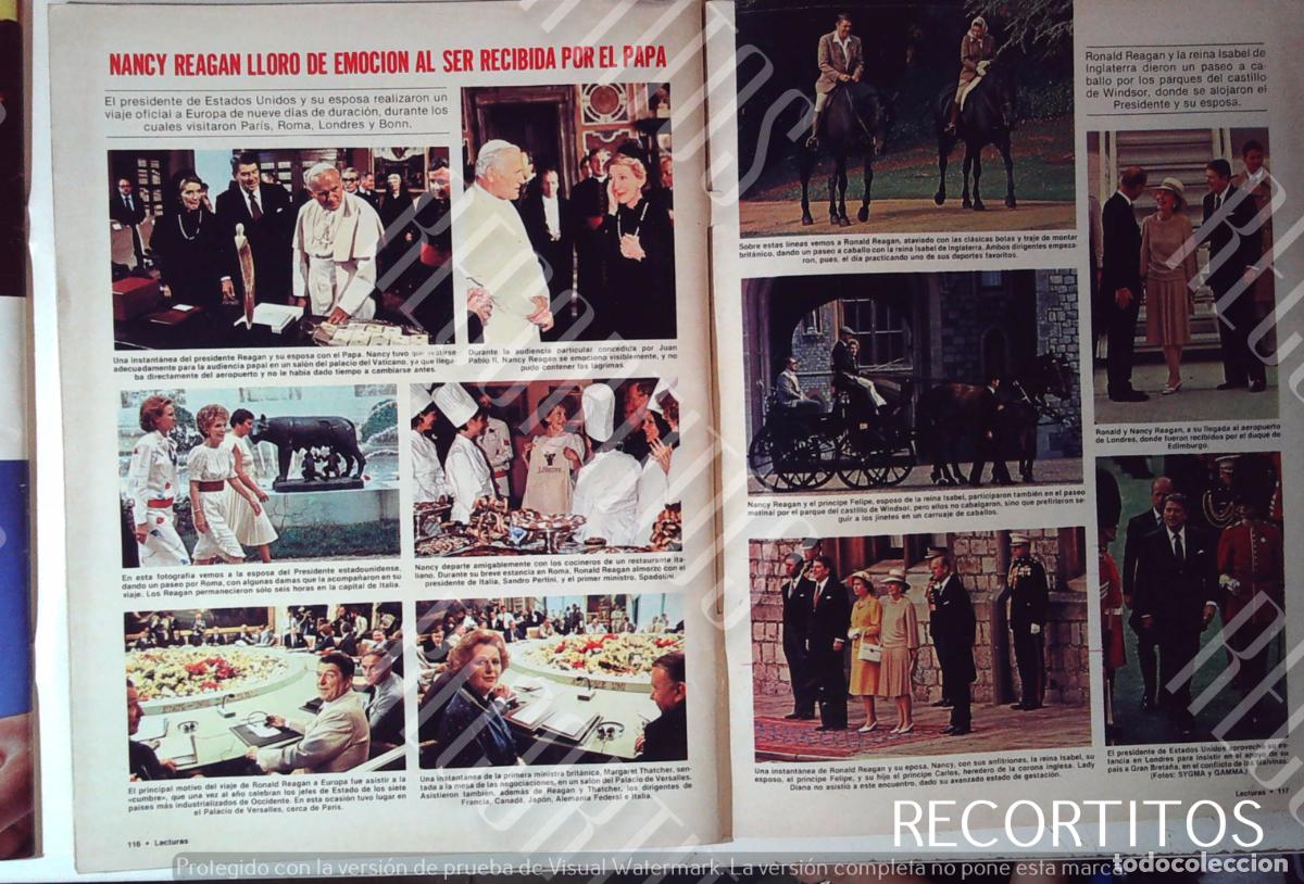 Coleccionismo de Revistas y Peri&oacute;dicos: NANCY REAGAN CON EL PAPA JUAN PABLO II MARGARET THATCHER ISABEL II ELIZABETH QUEEN