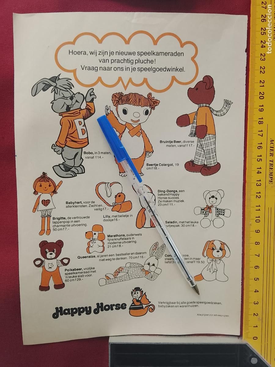 Coleccionismo de Revistas y Peri&oacute;dicos: CLIPPING ANTIGUA HOJA PUBLICITARIA ANUNCIO REVISTA: MU&Ntilde;ECOS PELUCHES OSOS HAPPY HORSE