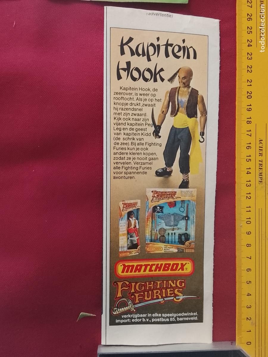 Coleccionismo de revistas y peri&oacute;dicos: CLIPPING ANTIGUA HOJA PUBLICITARIA ANUNCIO REVISTA: FIGURA JUGUETES KAPITEIN HOOK CAPITAN MATCHBOX