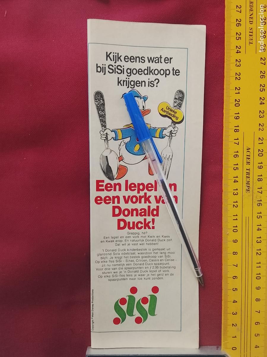 Collection Magazines and Newspapers: CLIPPING ANTIGUA HOJA PUBLICITARIA ANUNCIO REVISTA: CUBERTERIA PATO DONALD