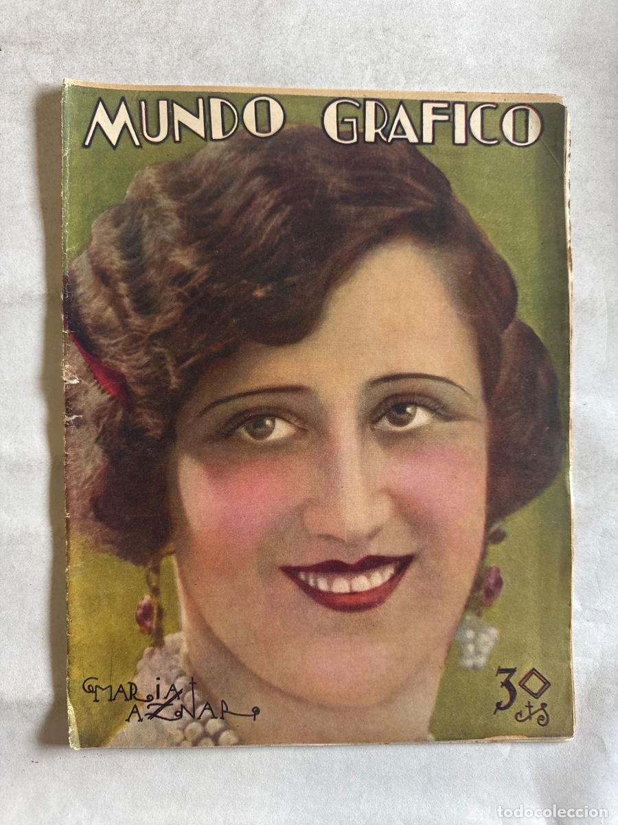 Coleccionismo de Revistas y Peri&oacute;dicos: Revista Mundo Grafico, A&ntilde;o 1929, Maria Aznar, Festival Taurino, Mr John Ramsay, Pajaro Amarillo