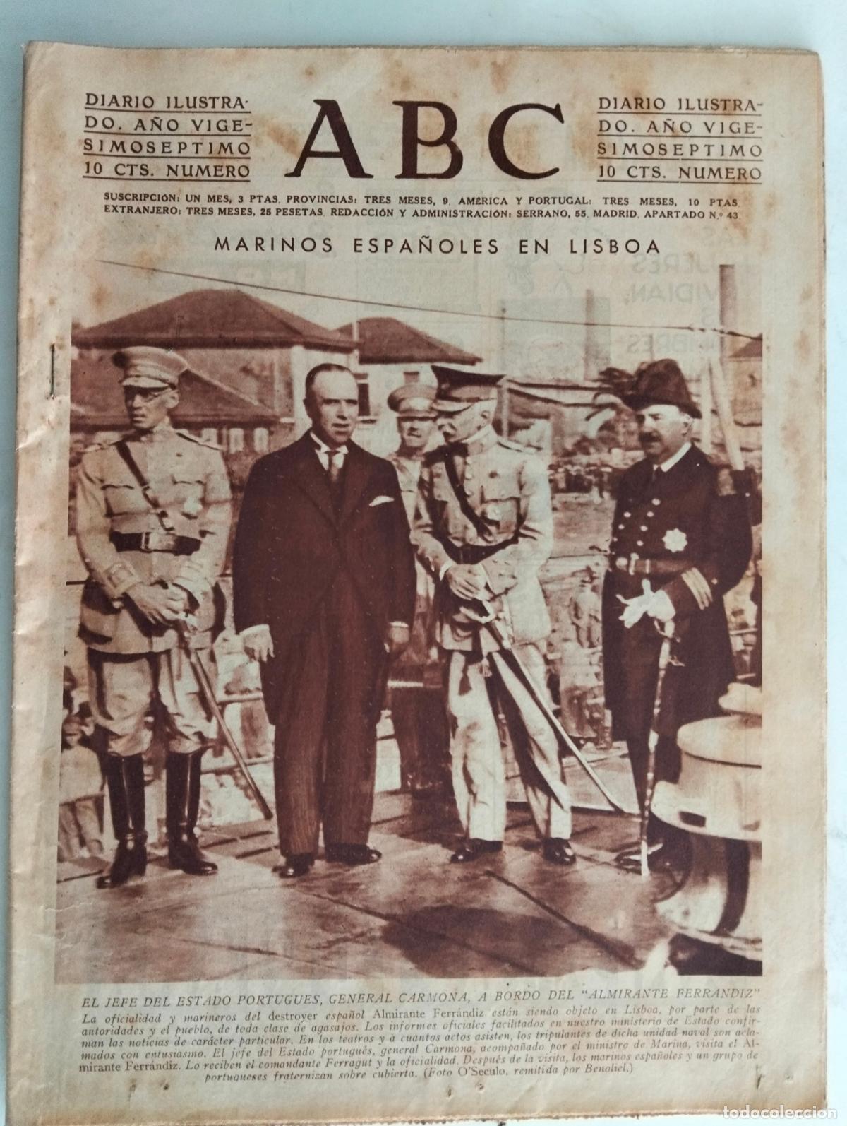 Coleccionismo de Revistas y Peri&oacute;dicos: PERIODICO ABC, N&ordm; 8995, NOVIEMBRE 1931