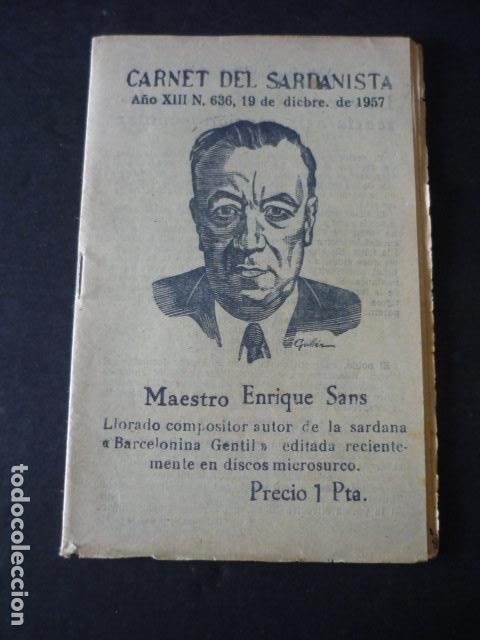 Collezionismo di Riviste e Giornali: BARCELONA CARNET DEL SARDANISTA N&ordm; 636 1957